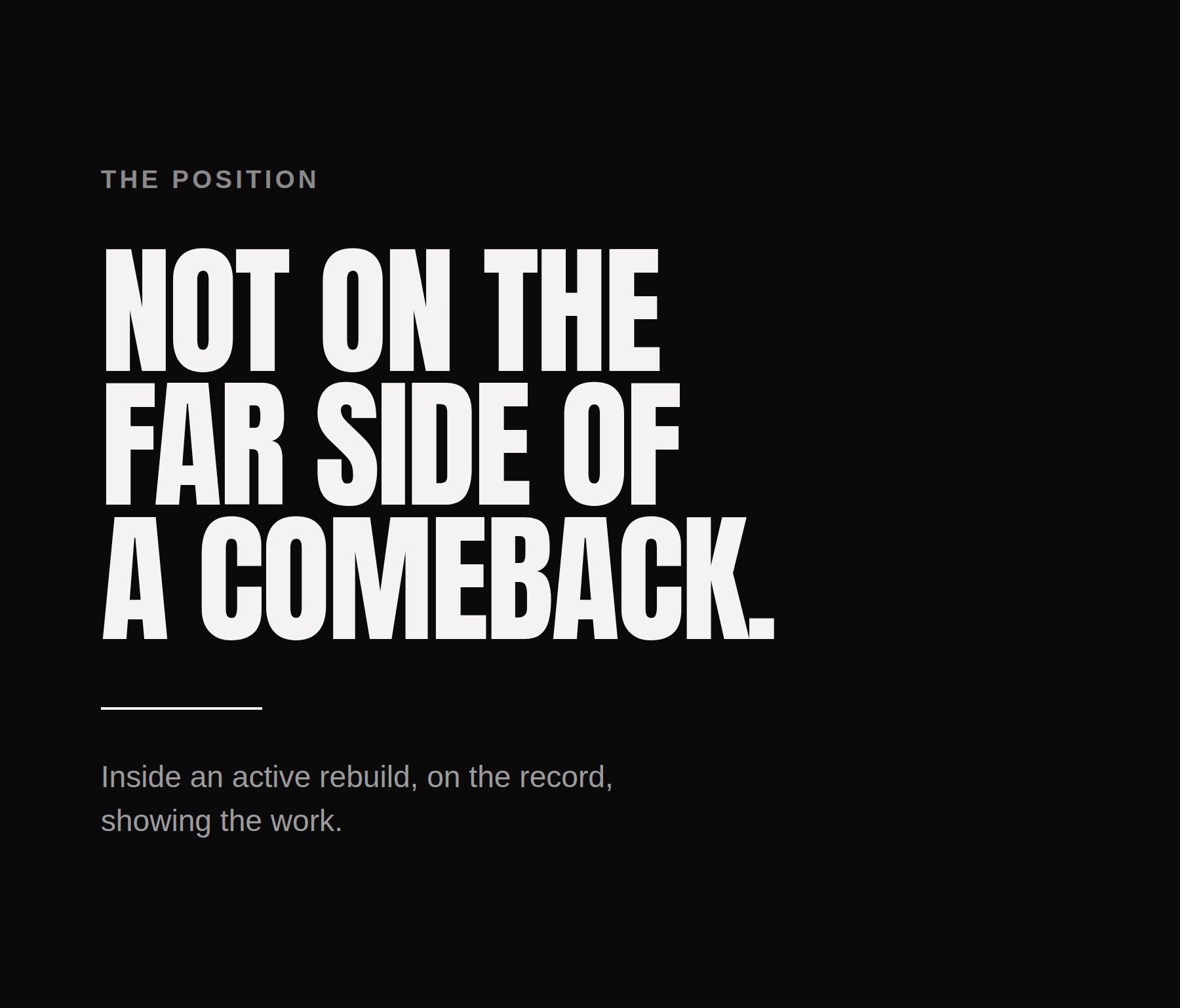 Typographic plate: Not On The Far Side Of A Comeback